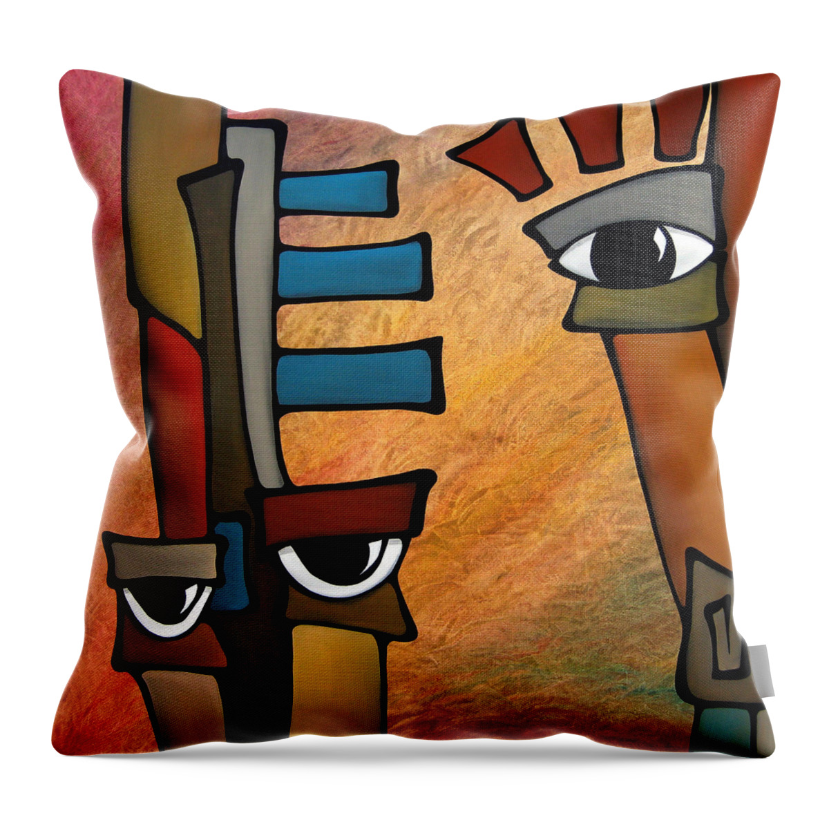 Pop Art Throw Pillow featuring the painting Startled by Tom Fedro