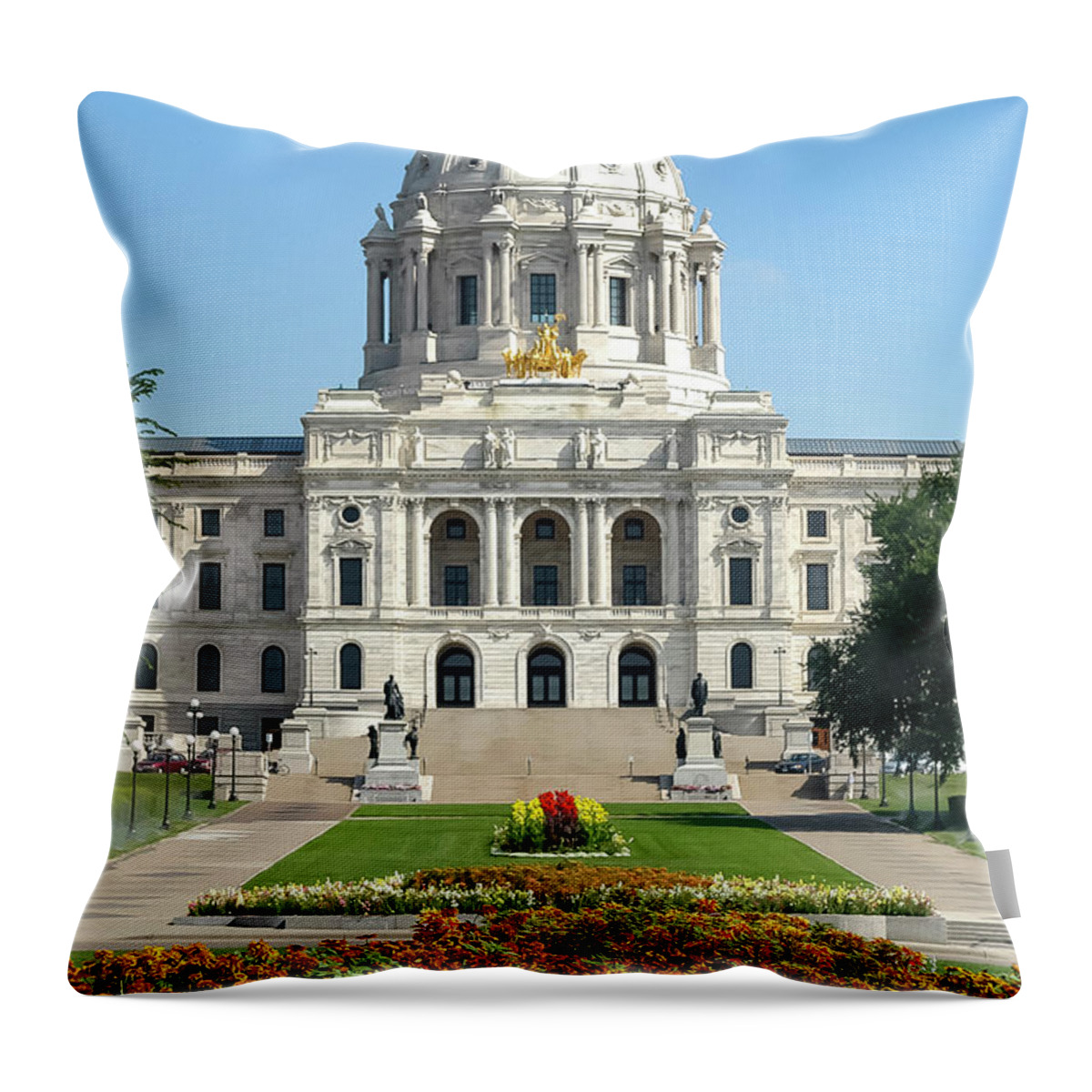 Saint Paul Throw Pillow featuring the photograph State Capitol Building by Bob Phillips