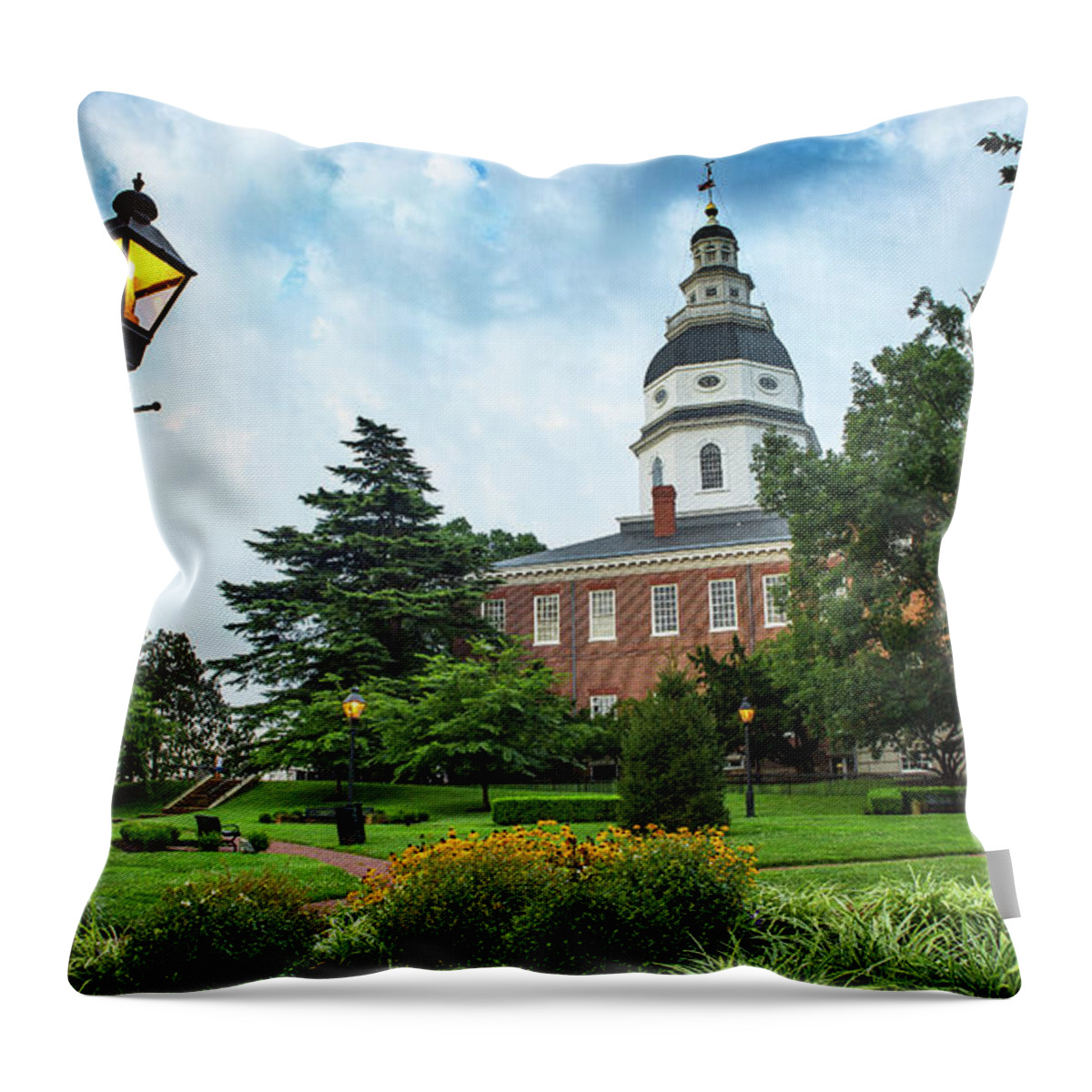 Capitol Throw Pillow featuring the photograph State Capitol by Walt Baker
