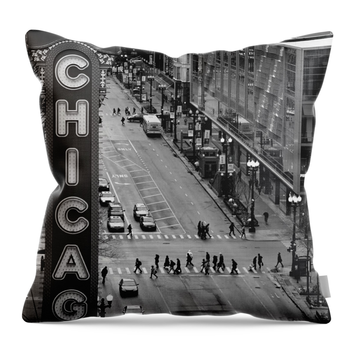 Chicago Throw Pillow featuring the photograph State Street by Lauri Novak