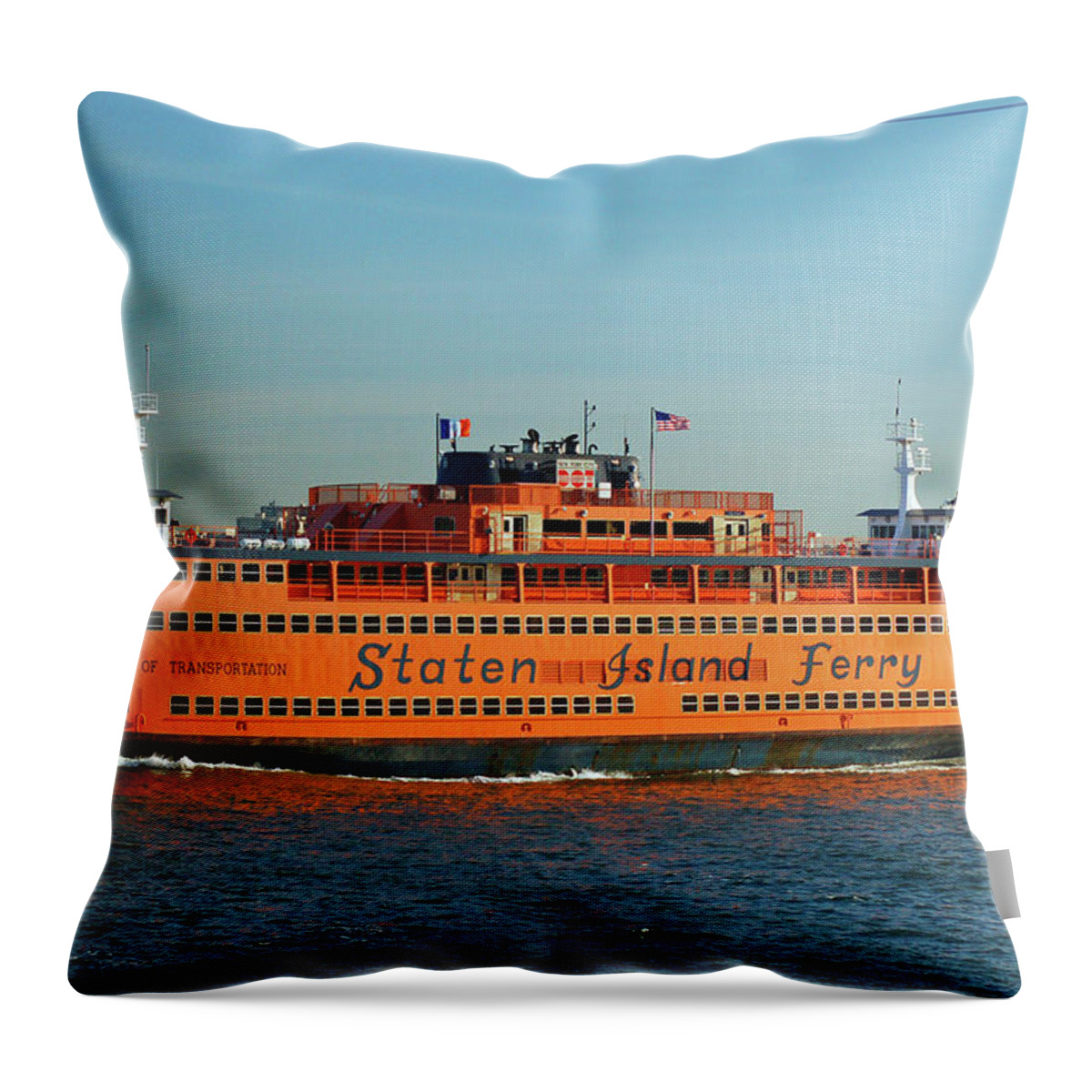 Staten Throw Pillow featuring the photograph Staten Island Ferry by James Kirkikis