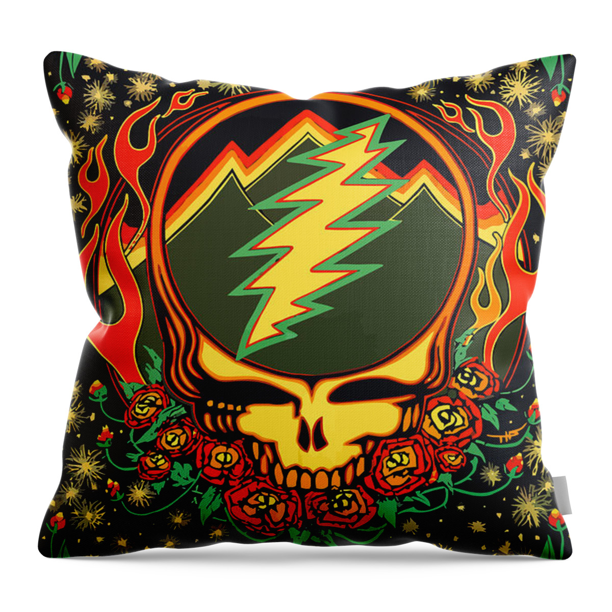 Grateful Dead Throw Pillow featuring the digital art Steal Your Face Special Edition by The Steal