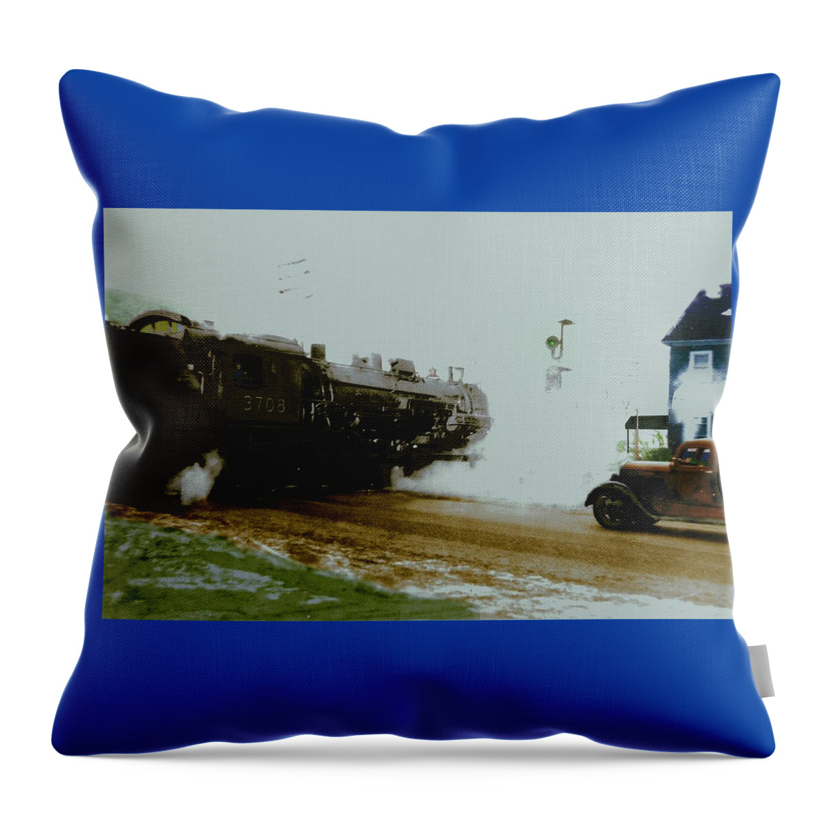 Railroad Throw Pillow featuring the digital art Steam by Cliff Wilson