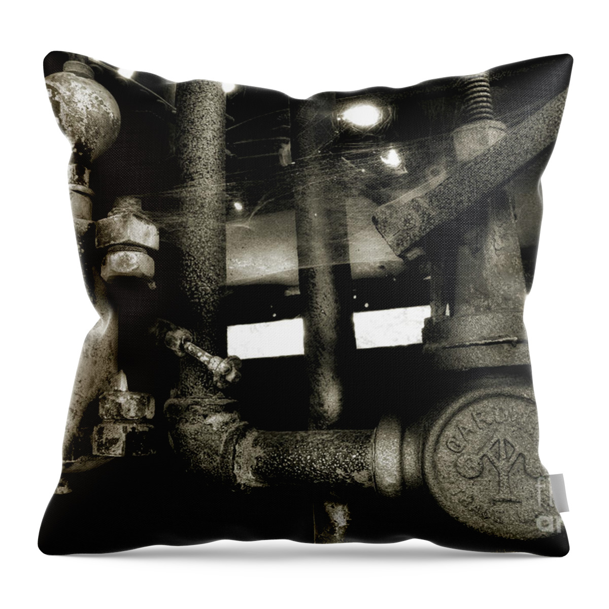 Steam Engine Parts Throw Pillow featuring the photograph Steam Engine Mechanics by Michael Eingle