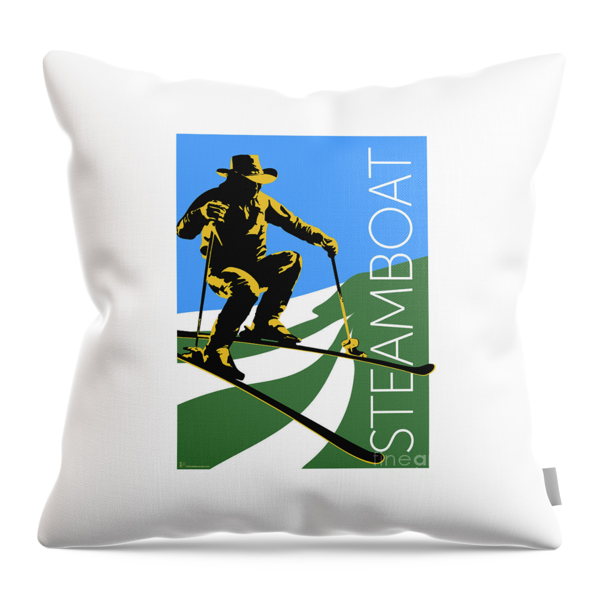 Colorado Throw Pillow featuring the digital art Steamboat Blue by Sam Brennan