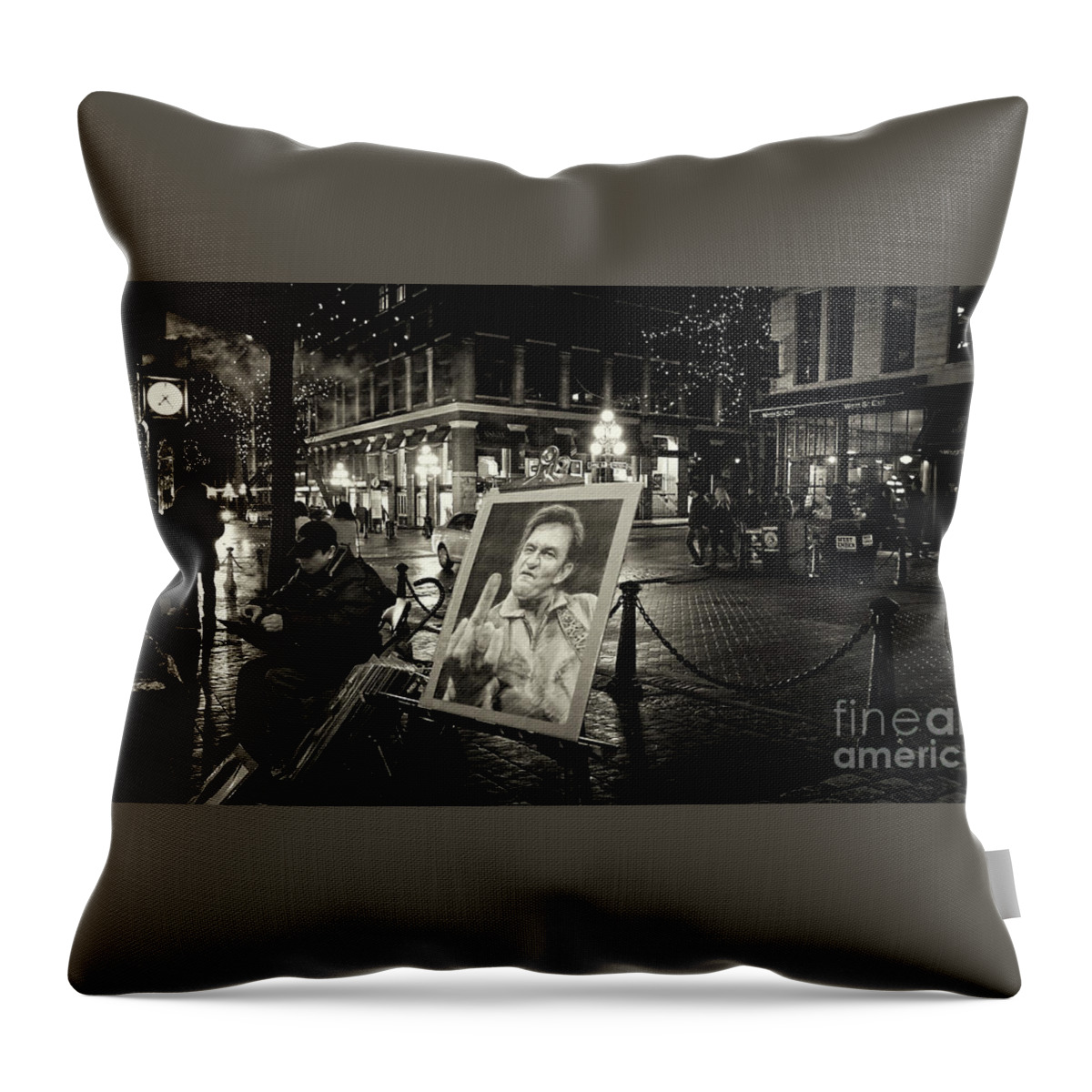 Monochrome Throw Pillow featuring the photograph Steamin' Johnny by Cameron Wood