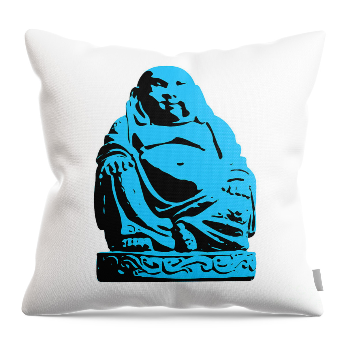 Andy Warhol Throw Pillow featuring the digital art Stencil Buddha by Pixel Chimp