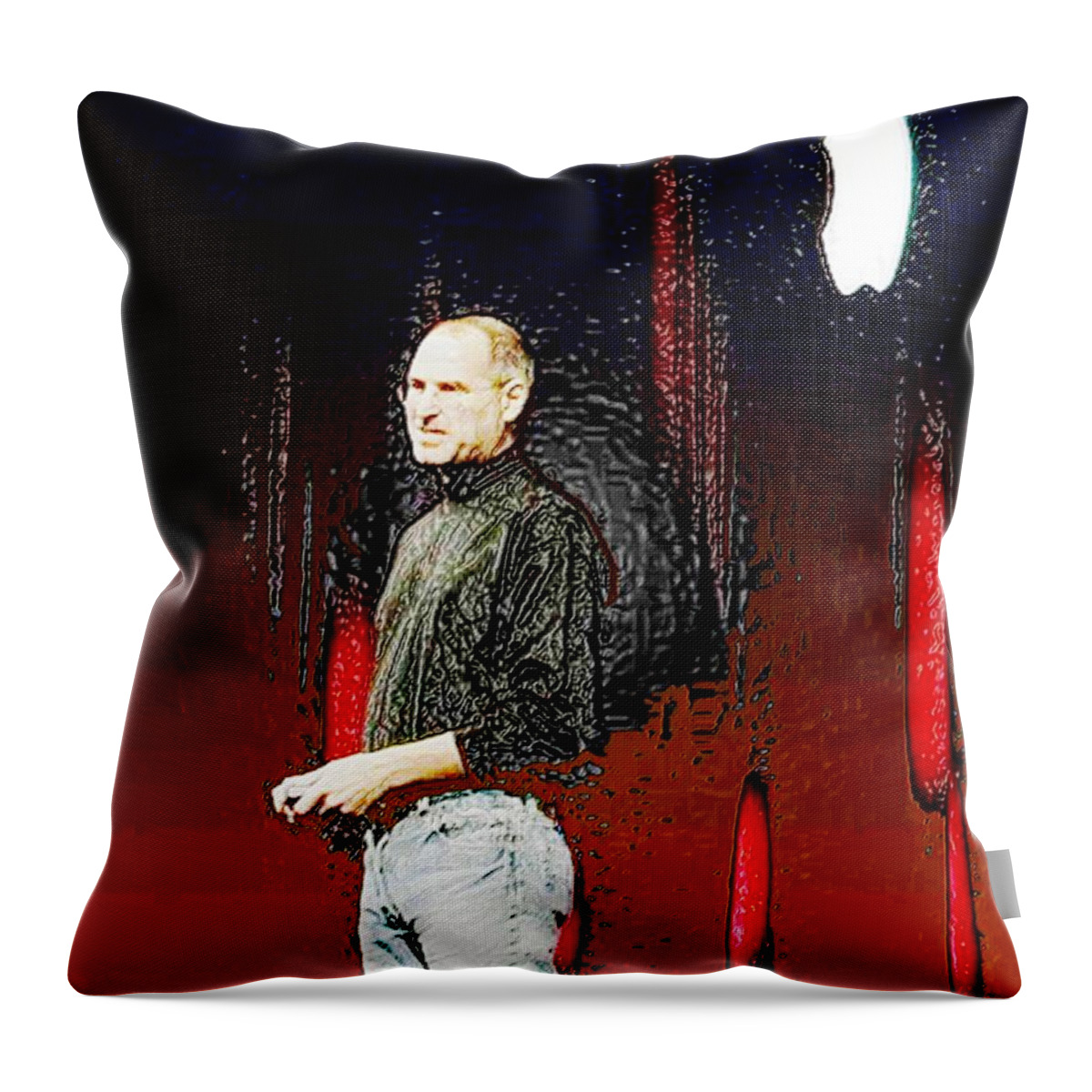 Steve Jobs Throw Pillow featuring the digital art Steve Jobz 5 by Piety Dsilva