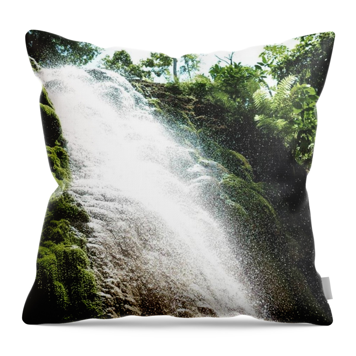 Beautiful Throw Pillow featuring the photograph Sticky Falls, Thailand. Waterfalls That by Aleck Cartwright