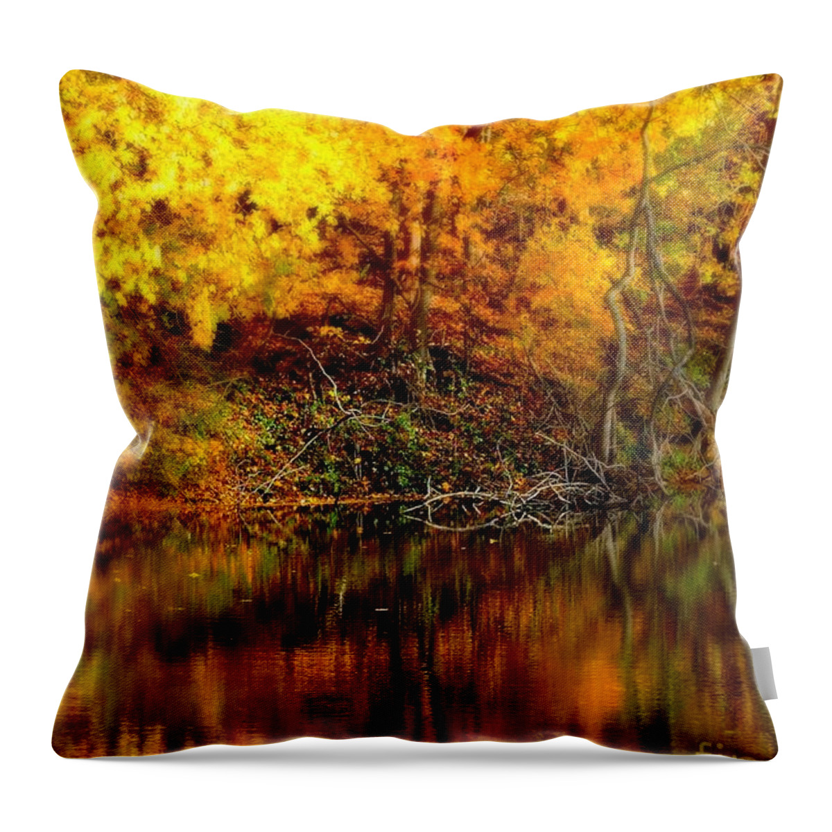 Autumn Throw Pillow featuring the photograph Still Gold by Tami Quigley