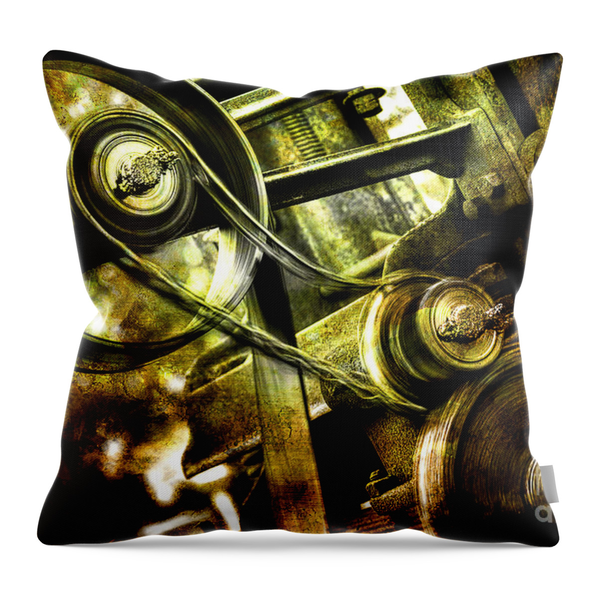 Antique Machinery Throw Pillow featuring the photograph Still Working by Michael Eingle