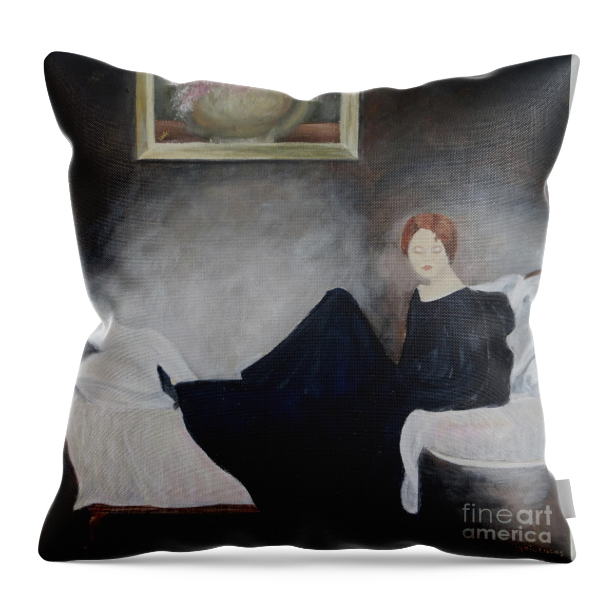 Impressionism Throw Pillow featuring the painting Stillness Of Being by Lyric Lucas