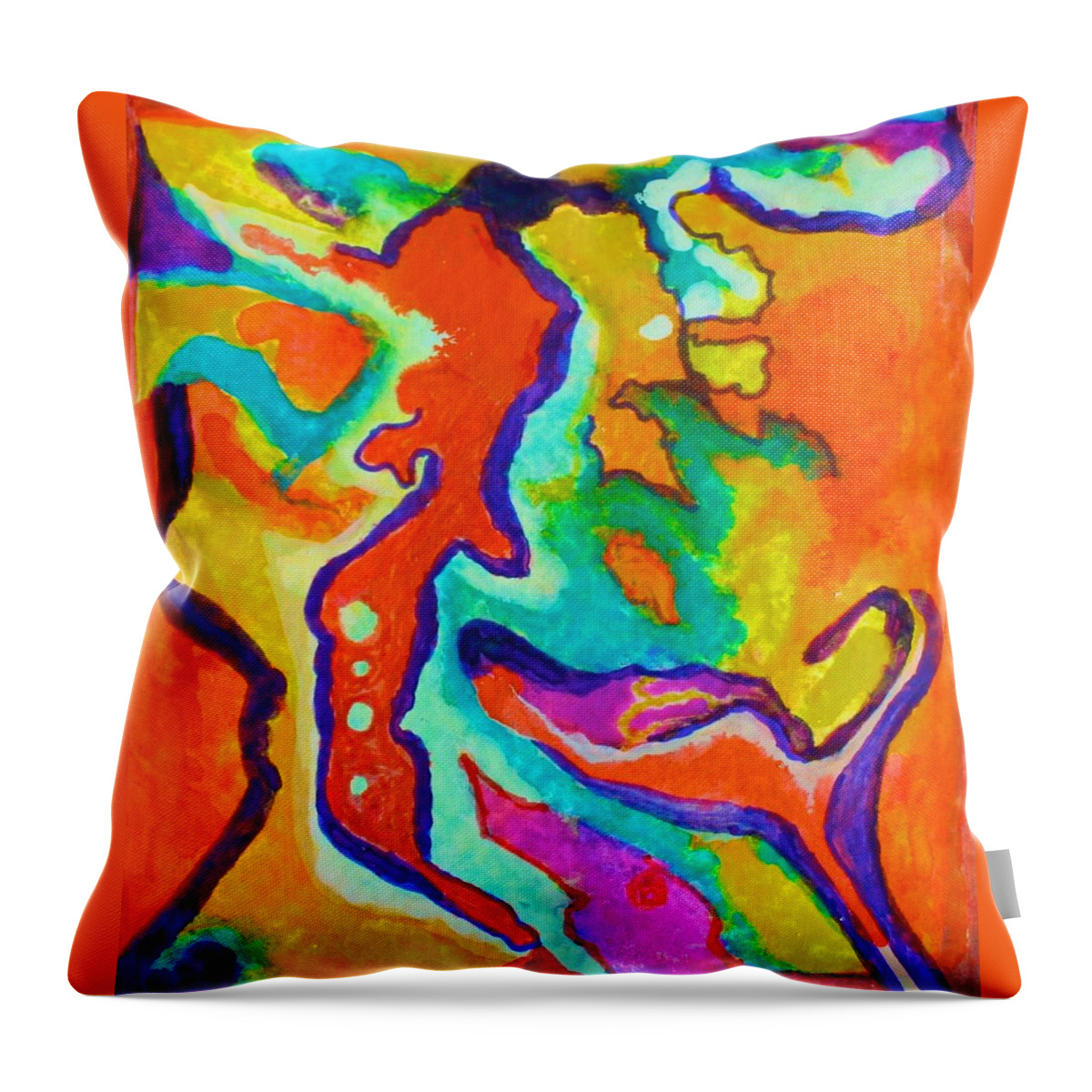  Throw Pillow featuring the painting Stimulated by Polly Castor