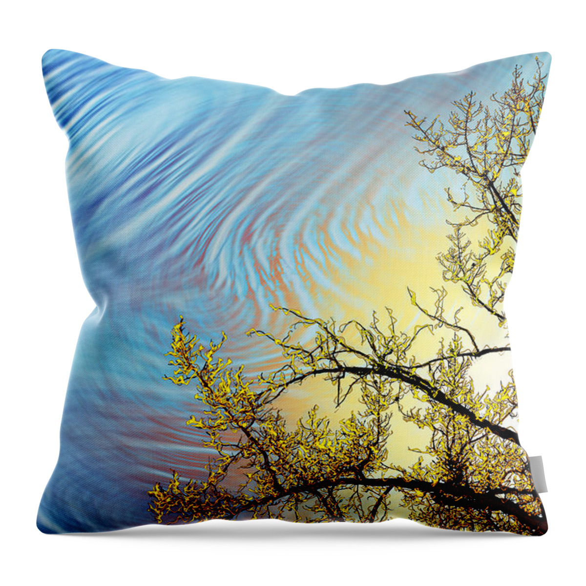 Water Weather Storms And The Sea Throw Pillow featuring the digital art Stimulo-Cirrus by Becky Titus