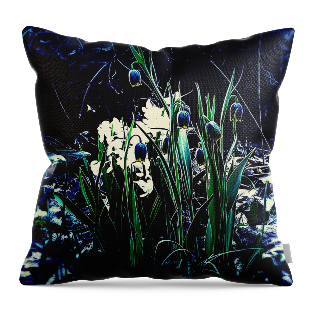 Fritillaria Throw Pillow featuring the digital art Stink Bells by Tg Devore
