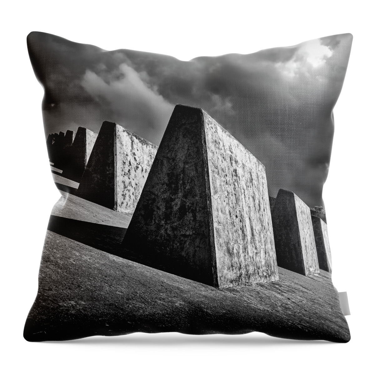 Albuquerque Throw Pillow featuring the photograph Stone And Sky by Mark David Gerson