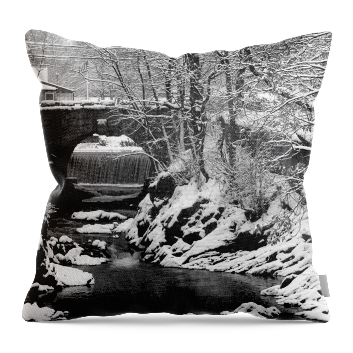 Water Throw Pillow featuring the photograph Stone-bridge by John Scates
