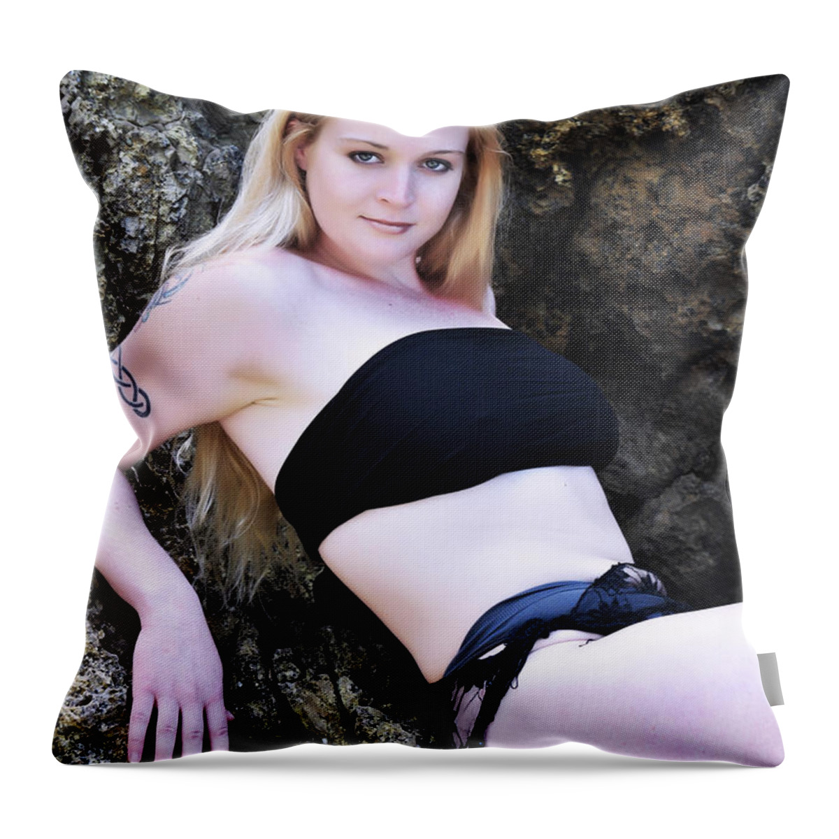 Glamour Photographs Throw Pillow featuring the photograph Stone Cliff by Robert WK Clark