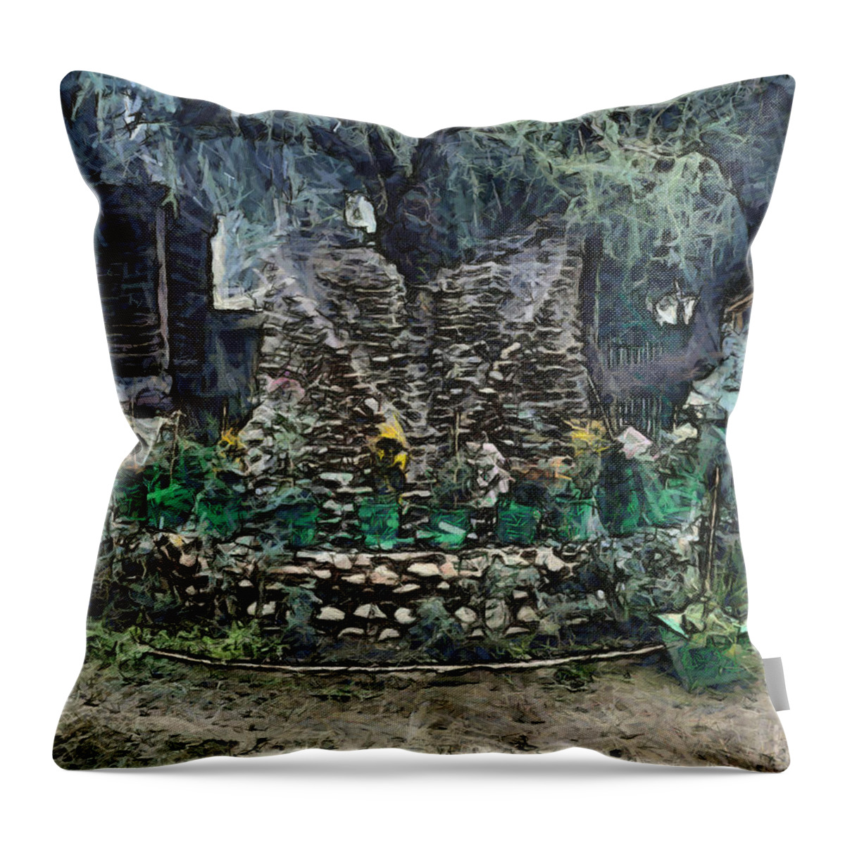 Stone Decoration Throw Pillow featuring the photograph Stones to decorate a tree by Ashish Agarwal