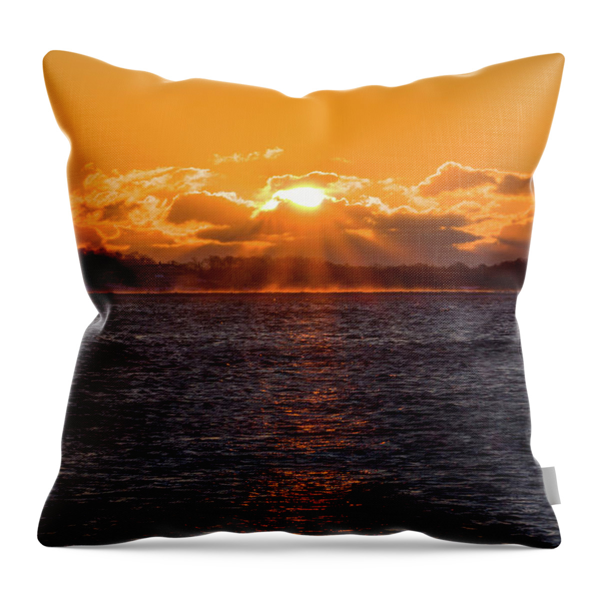 Stonington Point Throw Pillow featuring the photograph Stonington Point Sunrise by Kirkodd Photography Of New England