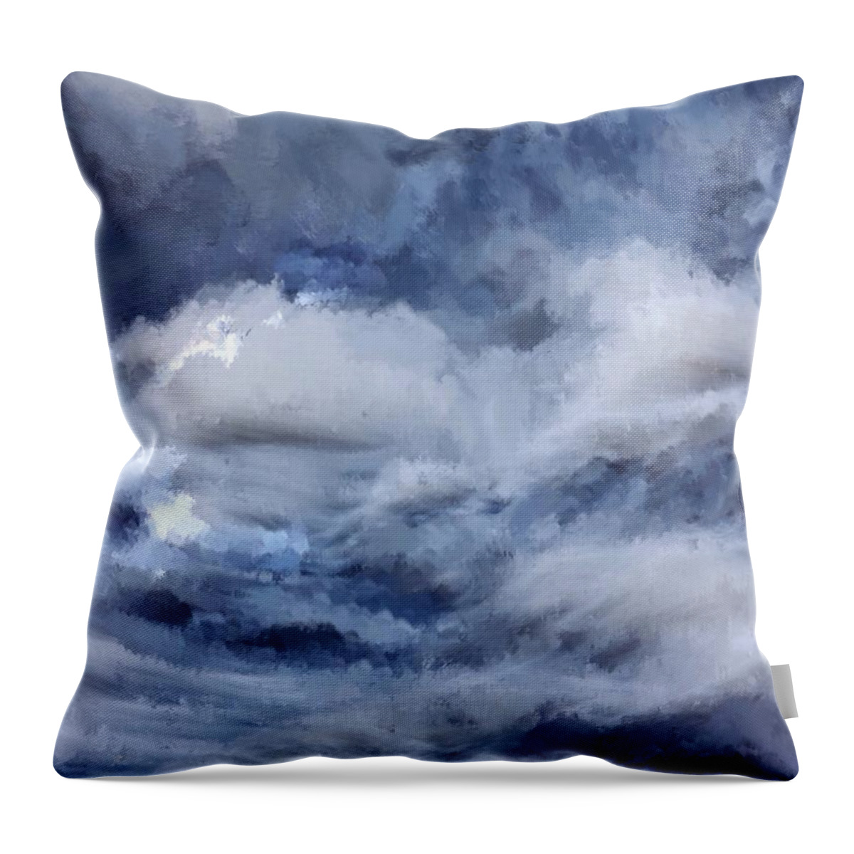 storm At Sea Throw Pillow featuring the painting Storm at Sea by Mark Taylor