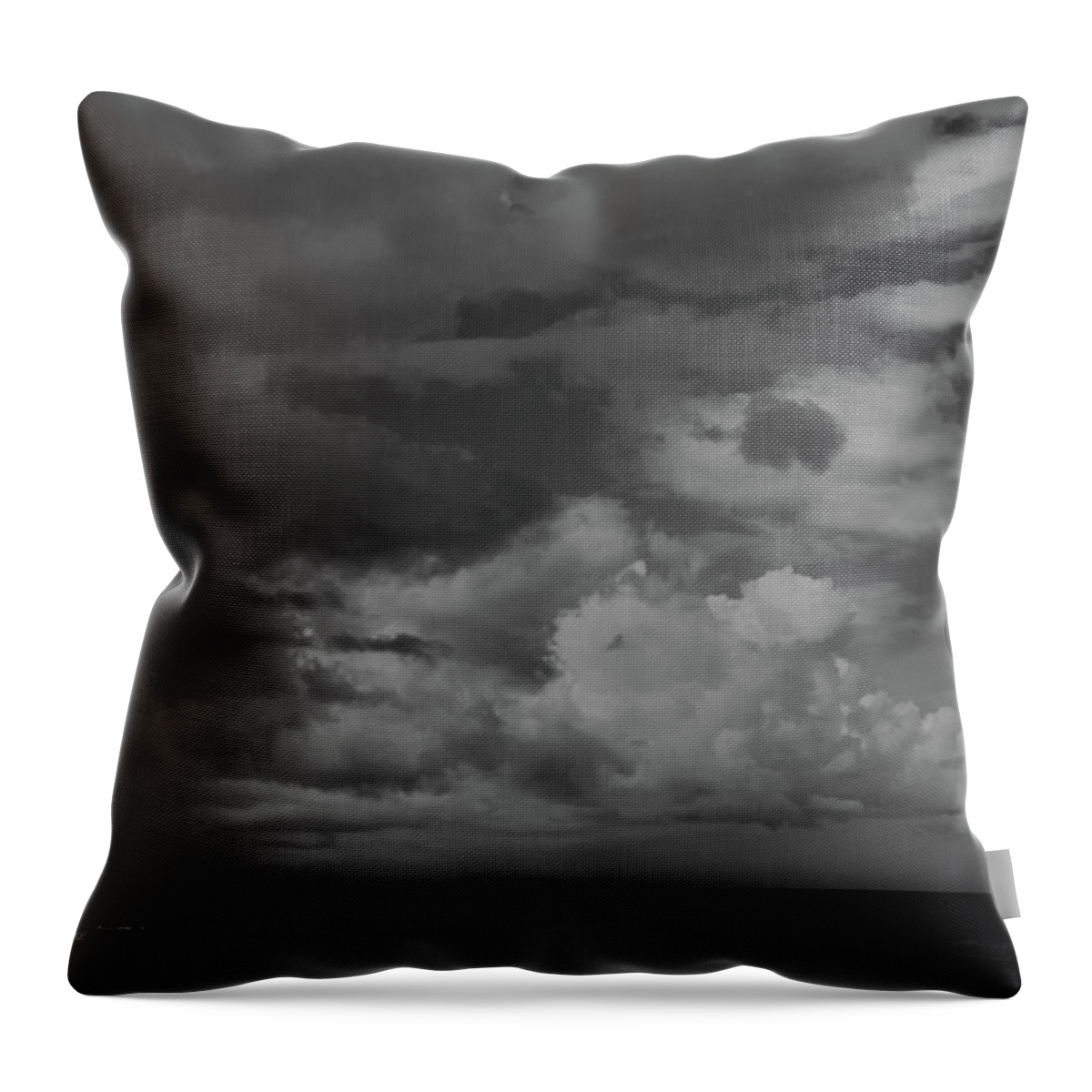 Storm Clouds Over Ocean Throw Pillow featuring the photograph Storm Clouds Over Ocean #1 by Paul Rebmann