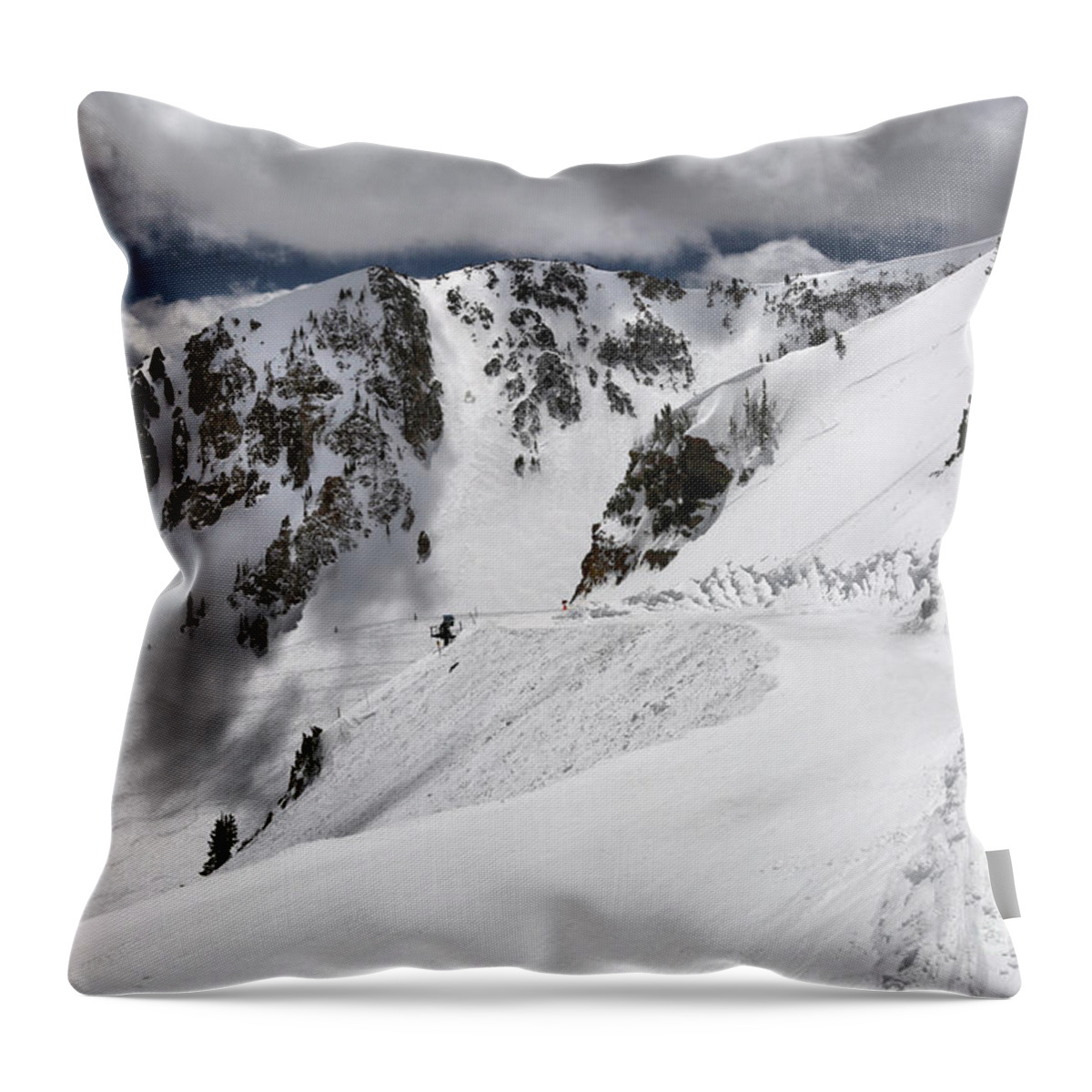 Powder Paradise Throw Pillow featuring the photograph Storm Clouds Over Powder Paradise by Adam Jewell