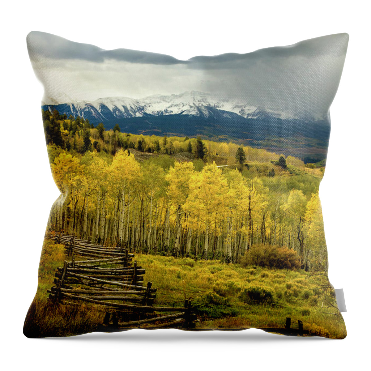 Fall Throw Pillow featuring the photograph Storm Clouds over the Dallas Divide by Ronda Kimbrow