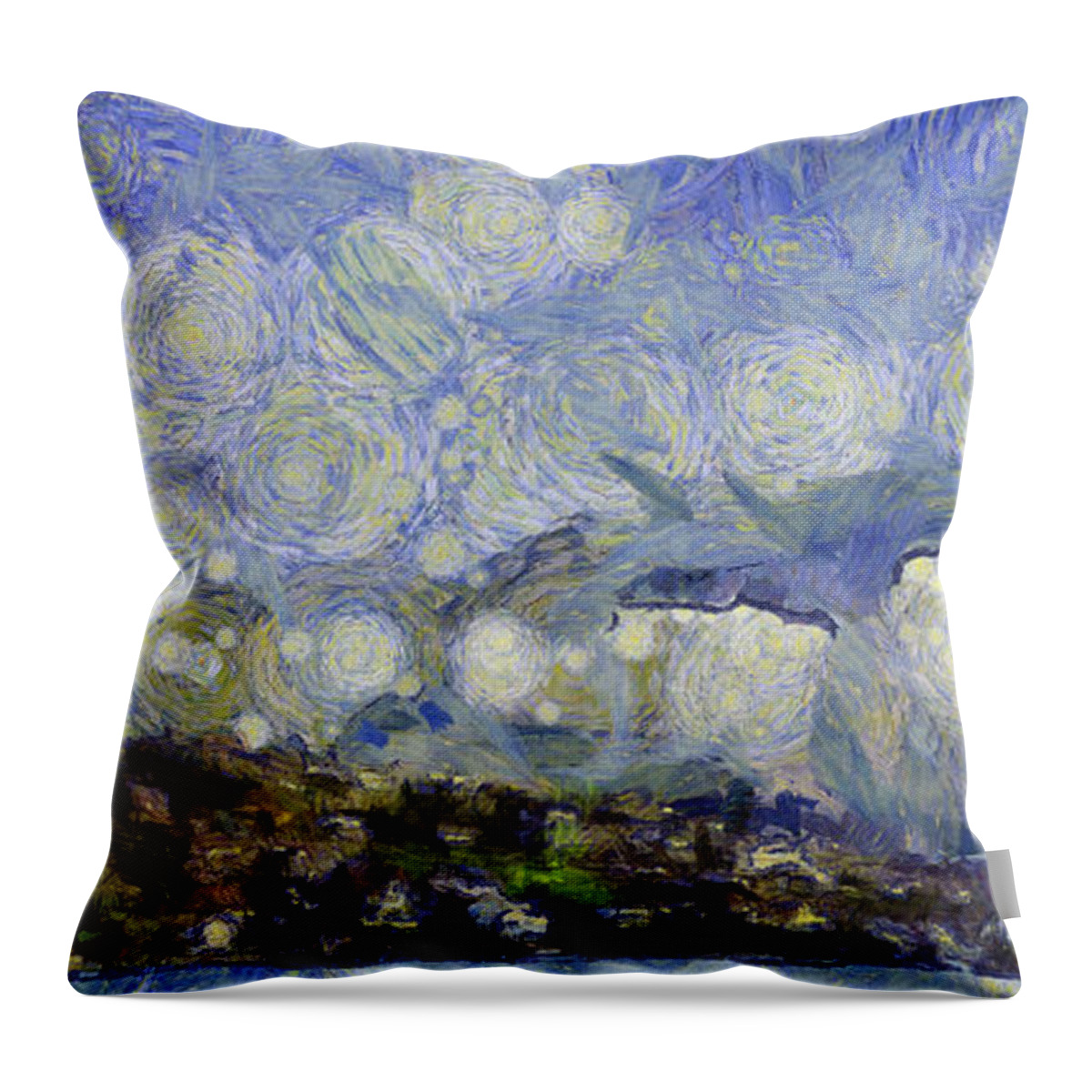 Snow Storm Throw Pillow featuring the photograph Storm over shore by Ashish Agarwal