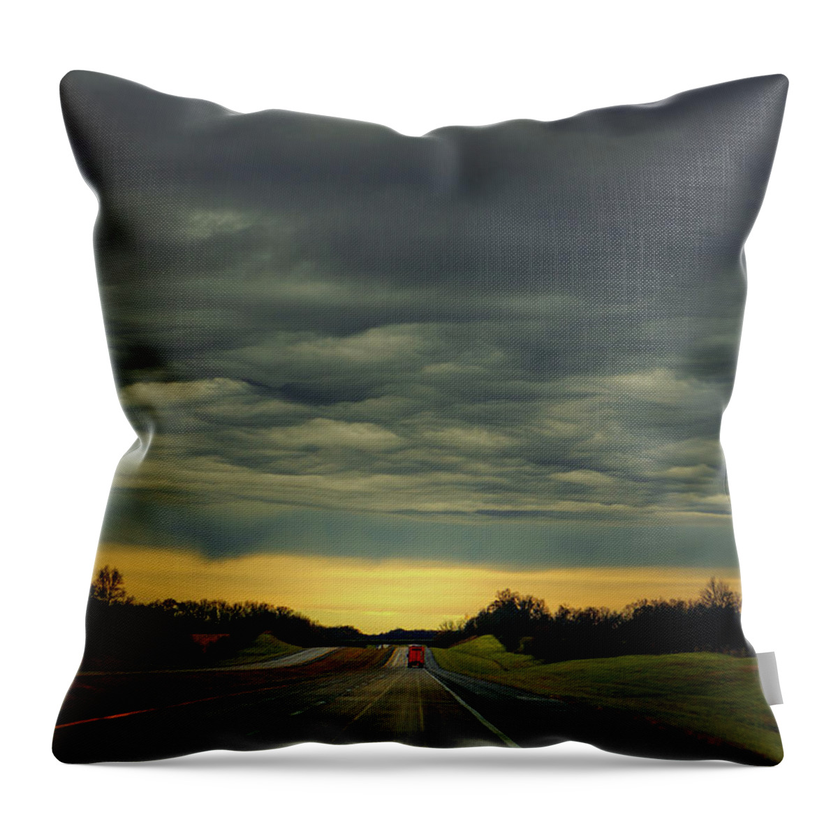 Americana Throw Pillow featuring the photograph Storm Truckin' by Robert FERD Frank