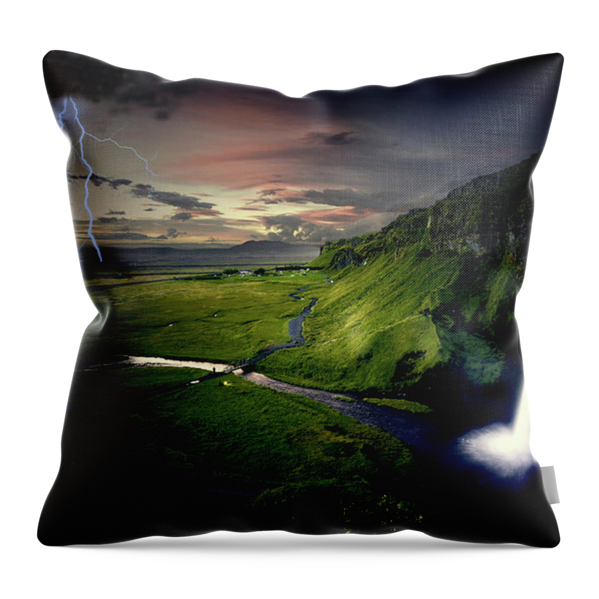 Lightning Throw Pillow featuring the photograph Stormfront by Eva Sawyer