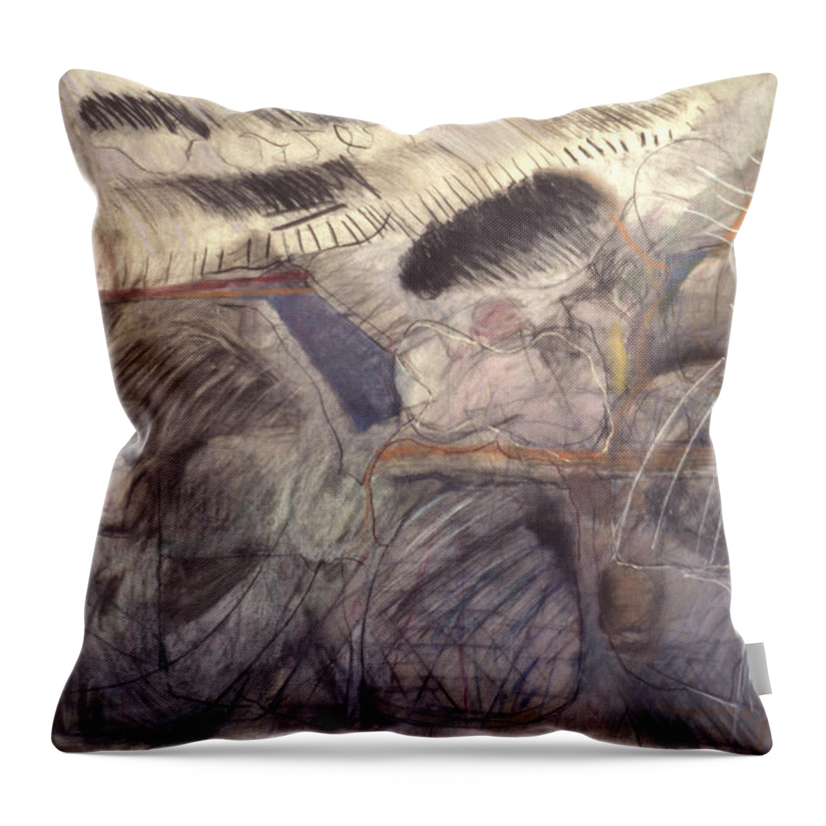 Pastel Throw Pillow featuring the painting Storms by Richard Baron