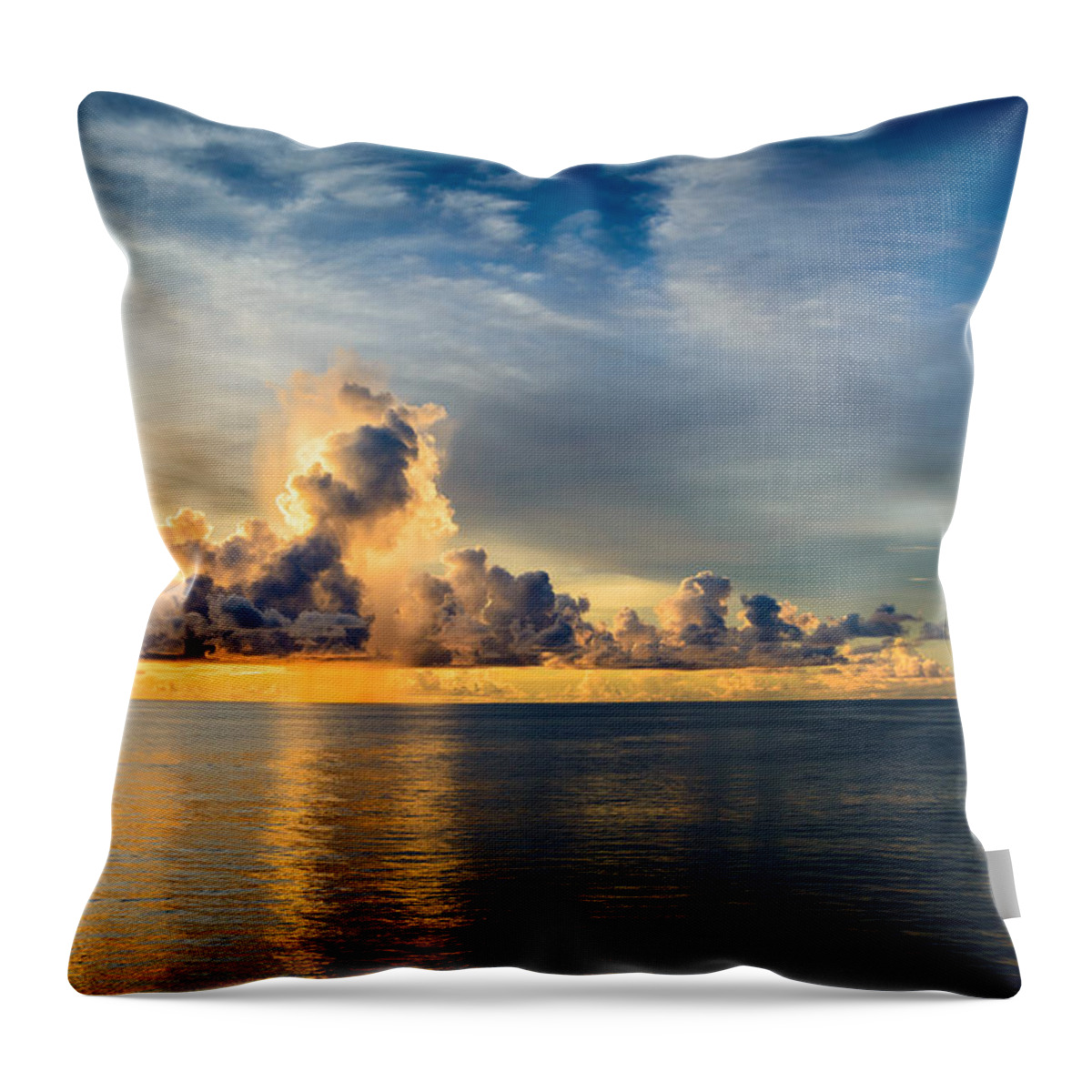 Seascape Throw Pillow featuring the photograph Stormy Clouds by Michael Scott