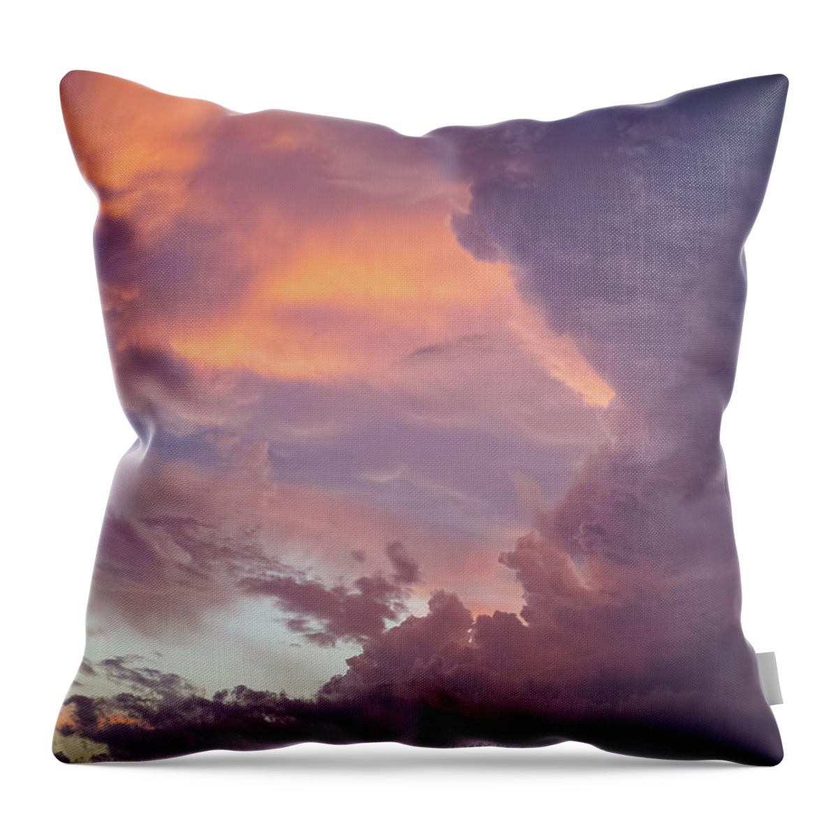 Storm Throw Pillow featuring the photograph Stormy Clouds over Texas by Ken Stanback
