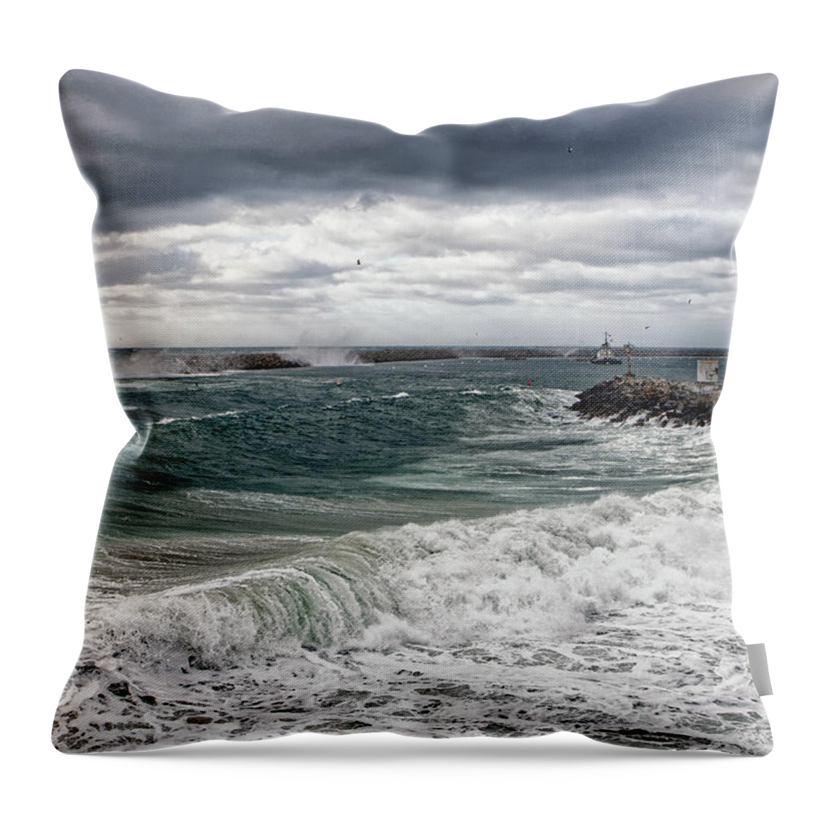 Storm Throw Pillow featuring the photograph Stormy Day on Redondo by Michael Hope