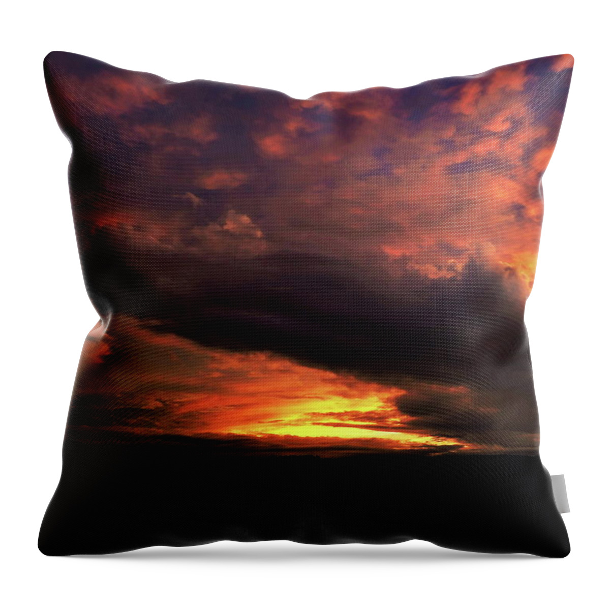 Sunset Throw Pillow featuring the photograph Stormy Sunset by Jerry Connally