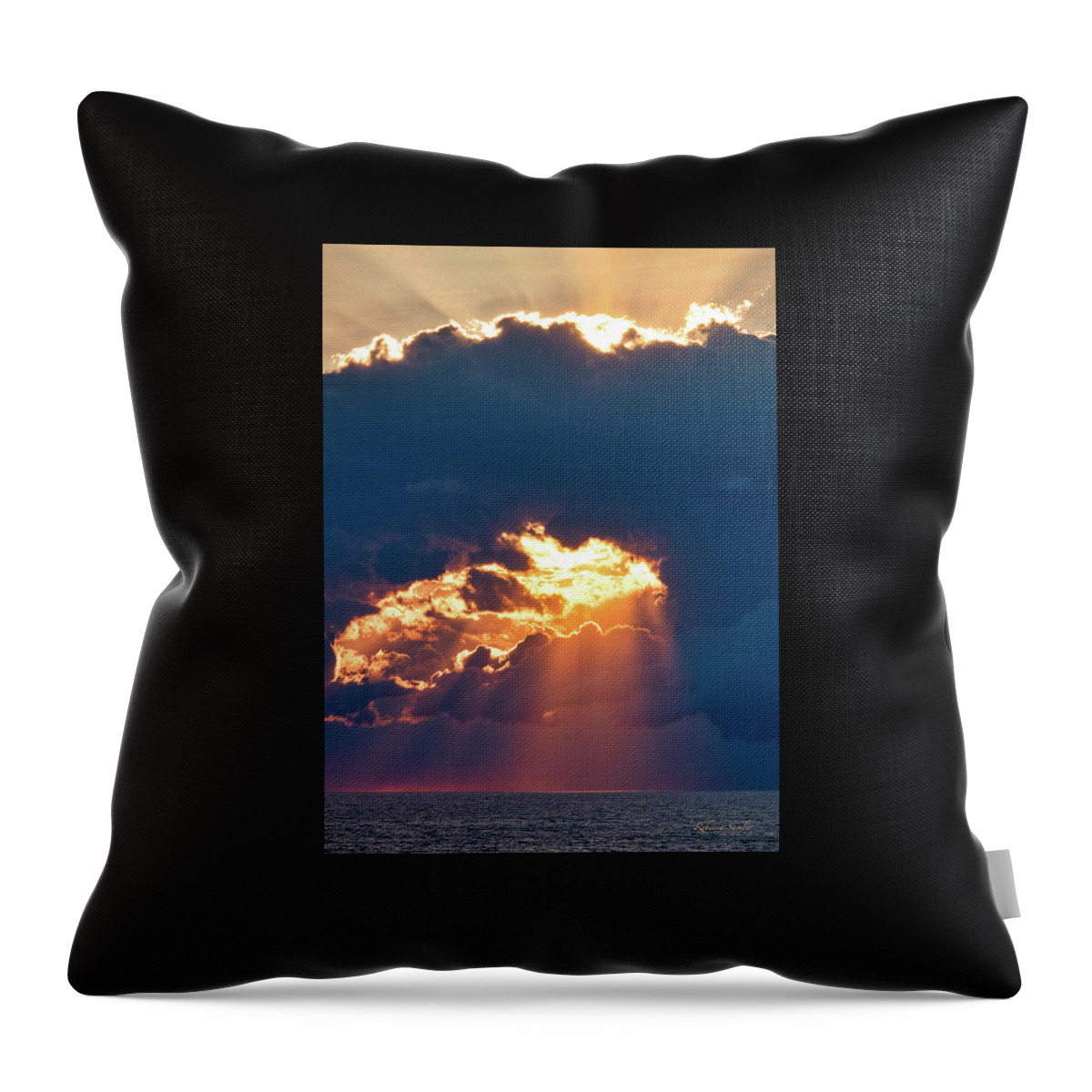 Sunset Throw Pillow featuring the photograph Stormy Sunset by Rebecca Samler