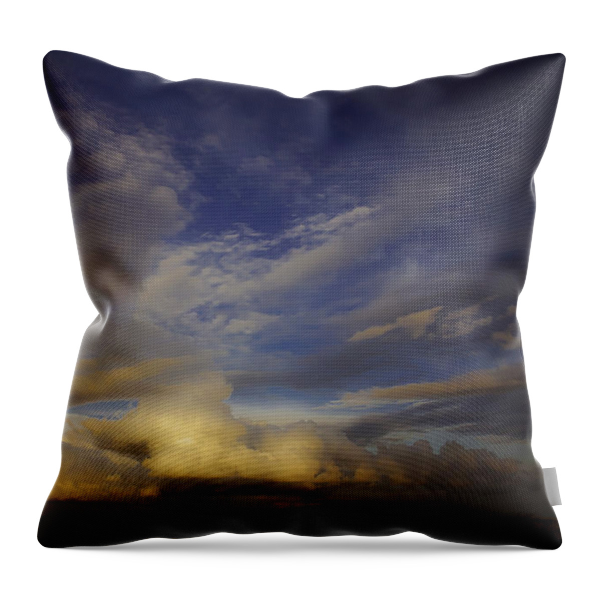 Landscape Throw Pillow featuring the photograph Stormy Sunset by Toni Hopper