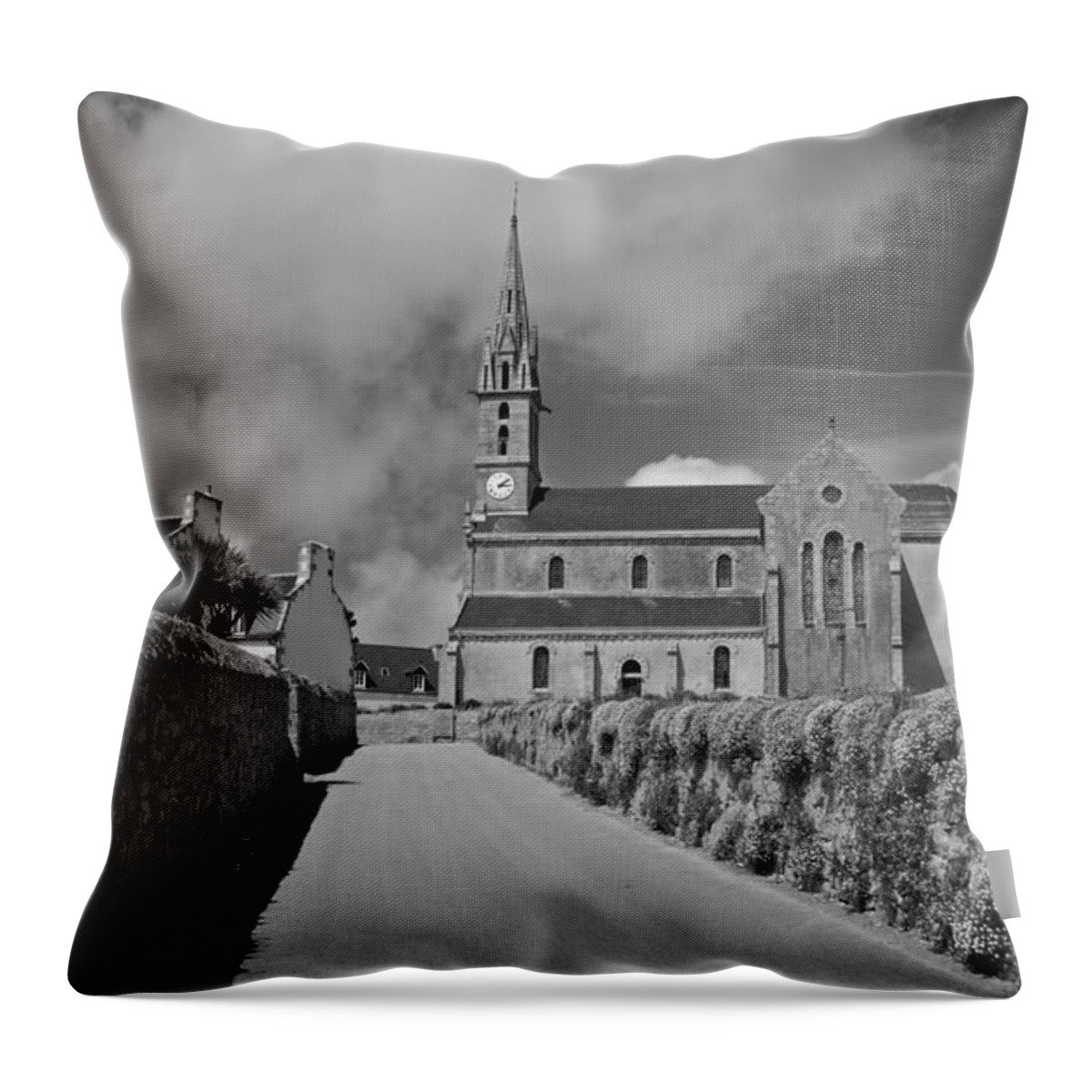 Ile De Batz Throw Pillow featuring the photograph Straight to the Church by Eric Tressler