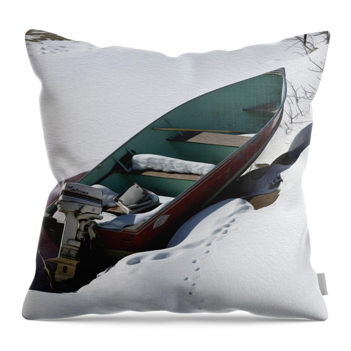 Boat Throw Pillow featuring the digital art Stranded by Birdly Canada