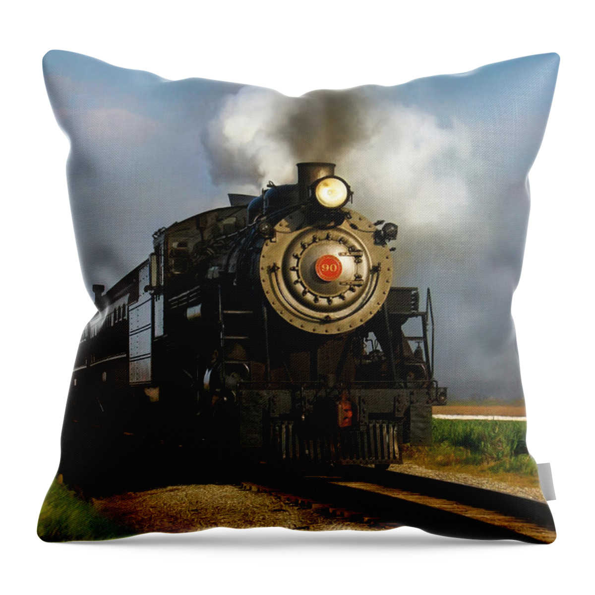 Train Throw Pillow featuring the photograph Strasburg Locomotive by Lori Deiter
