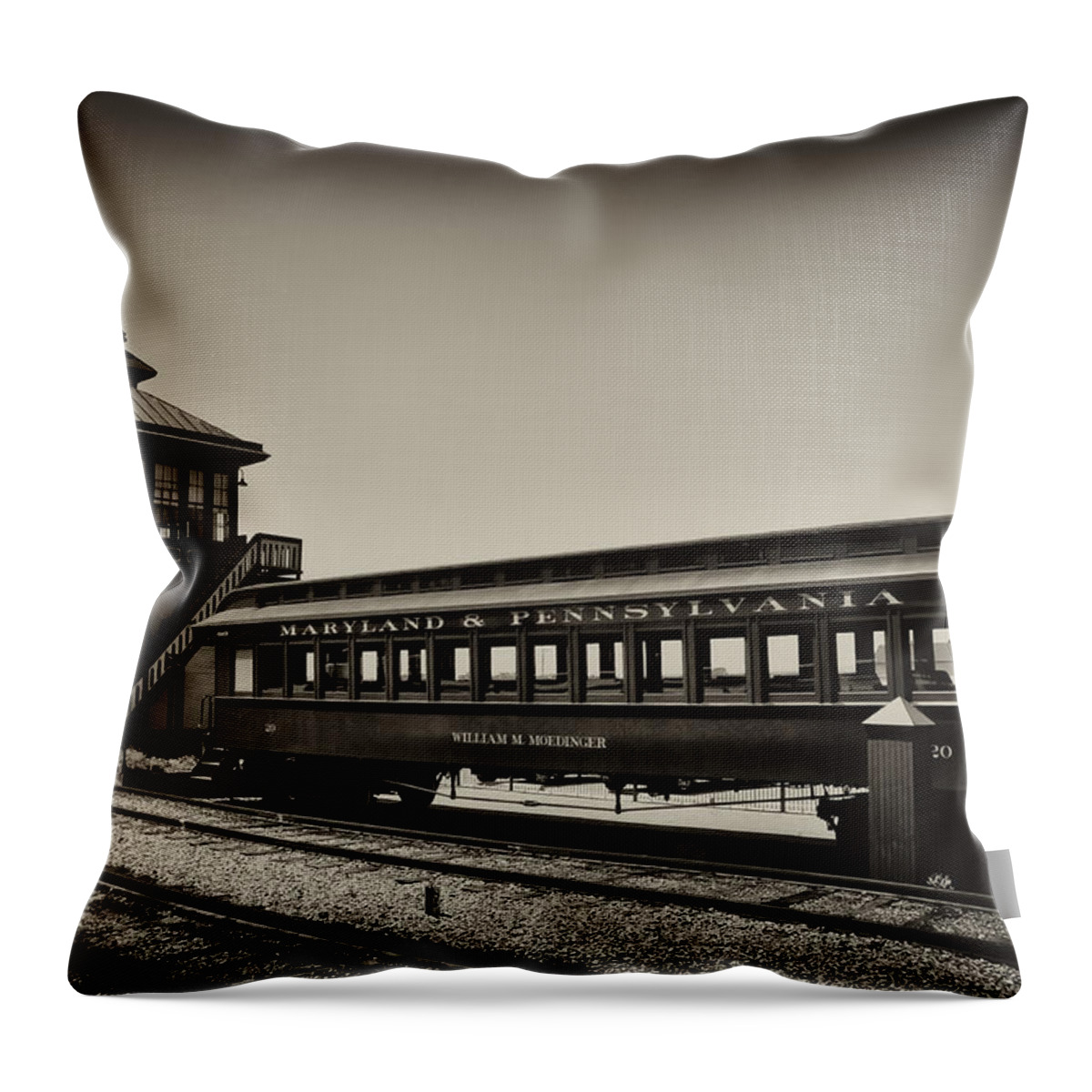 Lancaster County Throw Pillow featuring the photograph Strasburg Rail Road by Bill Cannon