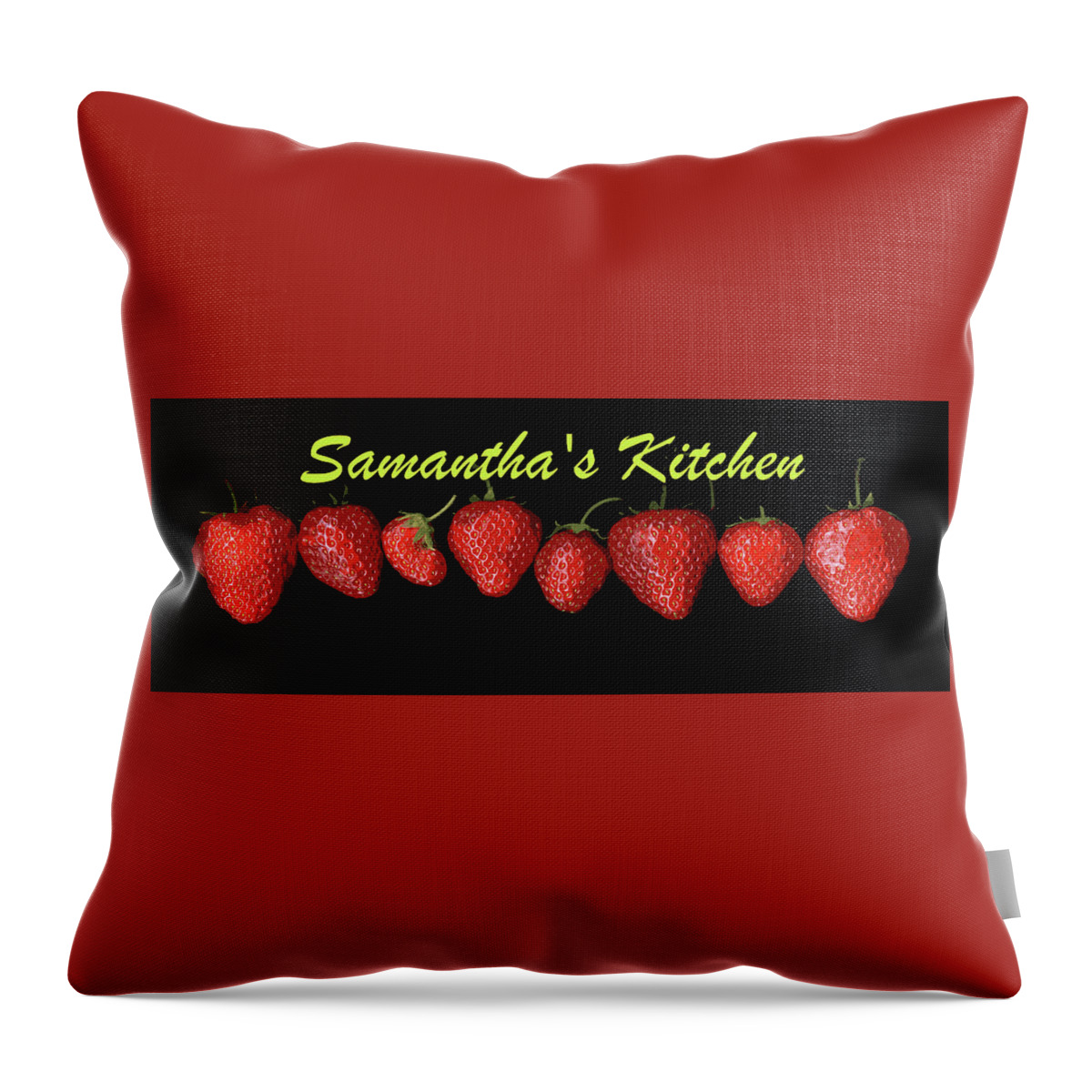 Personalization Throw Pillow featuring the photograph Strawberry Row- Samantha's Kitchen by Vita Mancusi