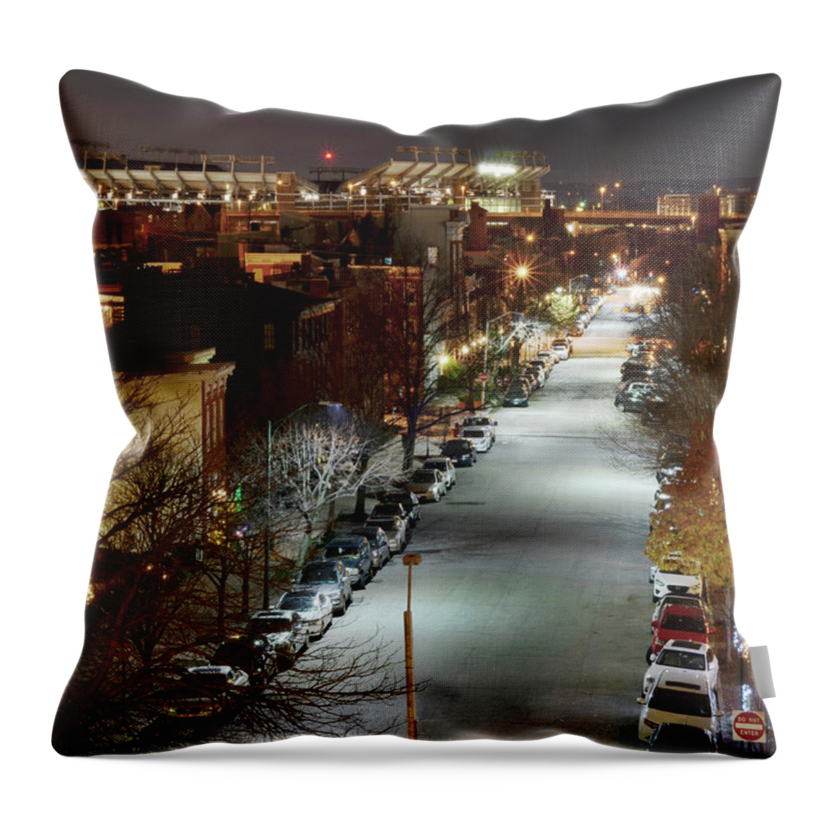 Baltimore Throw Pillow featuring the photograph Street Lights by La Dolce Vita