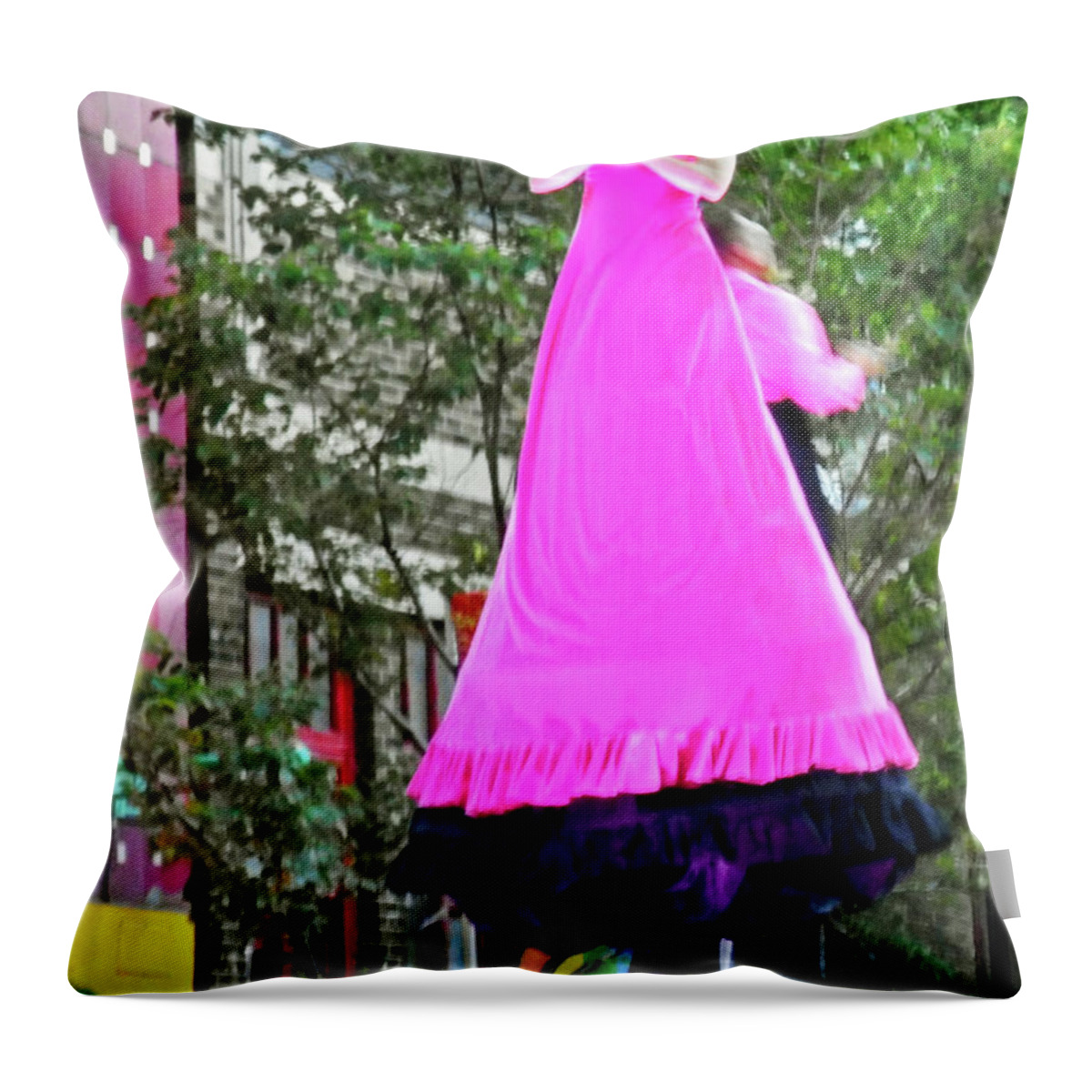 Montreal Throw Pillow featuring the photograph Street Performers 3 by Ron Kandt