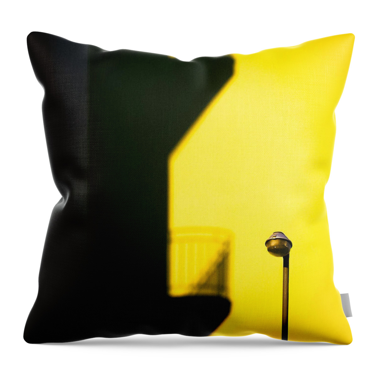 Architecture Throw Pillow featuring the photograph Streetlamp and balconies shadow by Silvia Ganora