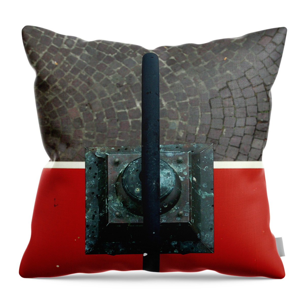 Streetlight Throw Pillow featuring the photograph Streetlight from above in Saint Malo by RicardMN Photography