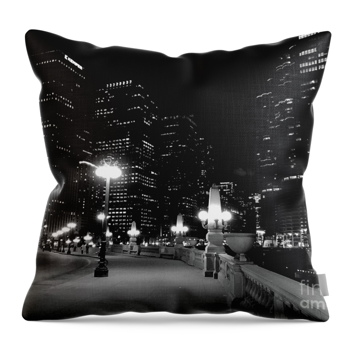 Chicago Throw Pillow featuring the photograph Streets by Dennis Richardson