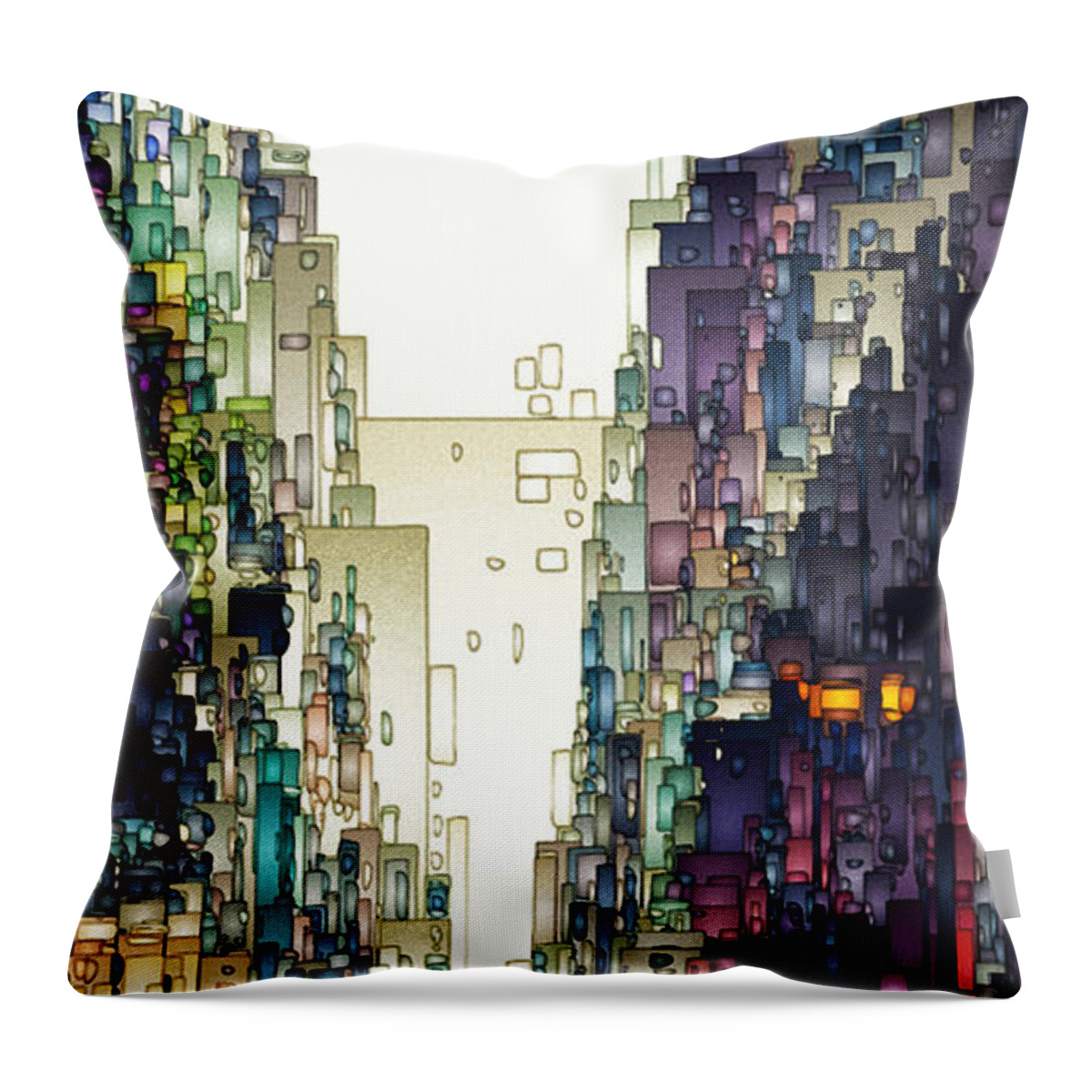 Digital Throw Pillow featuring the digital art Streetscape 1 by David Hansen