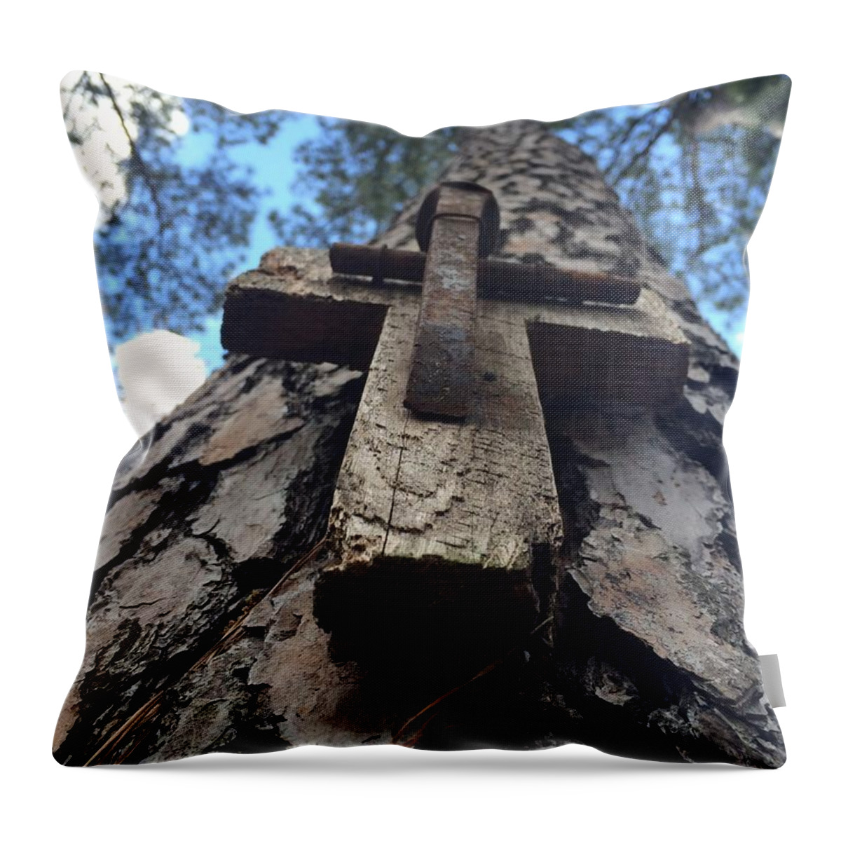 Cross Throw Pillow featuring the photograph Stretch to the Sky by Michelle Jeanmard